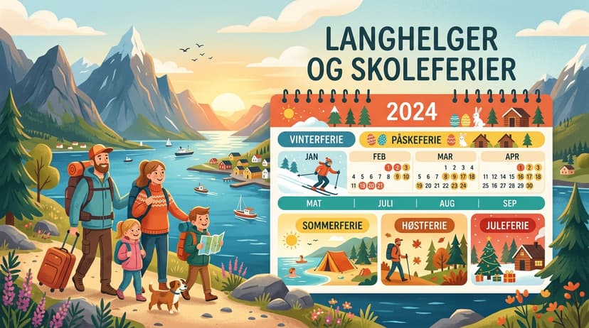 Langhelger og skoleferier i Norge 2023 – Vinterferie, Påskeferie, Sommerferie, Høstferie og Juleferie